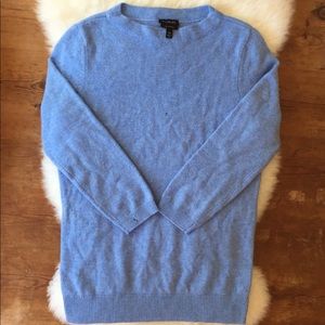 Talbots Pure Cashmere Sweater Crewneck Light Blue